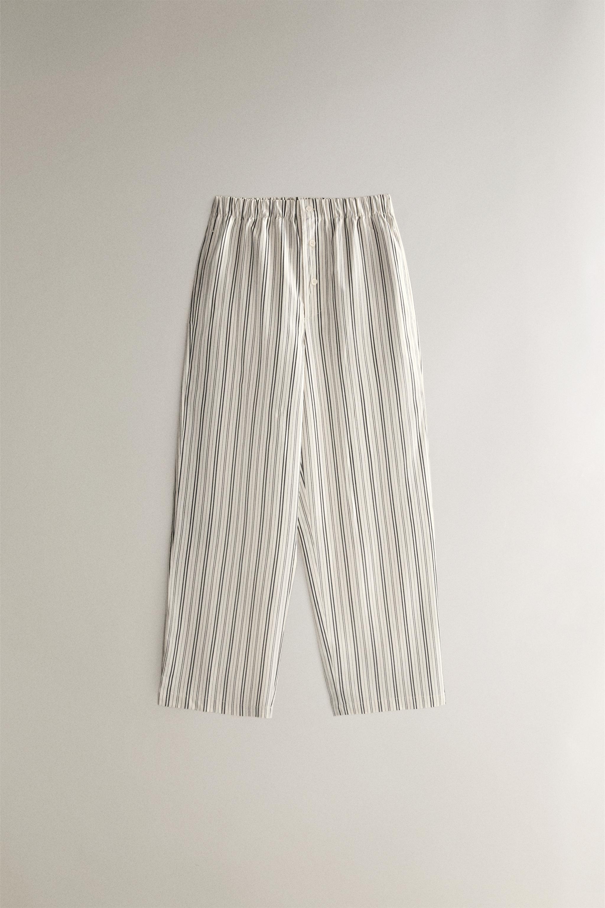 STRIPED COTTON TROUSERS